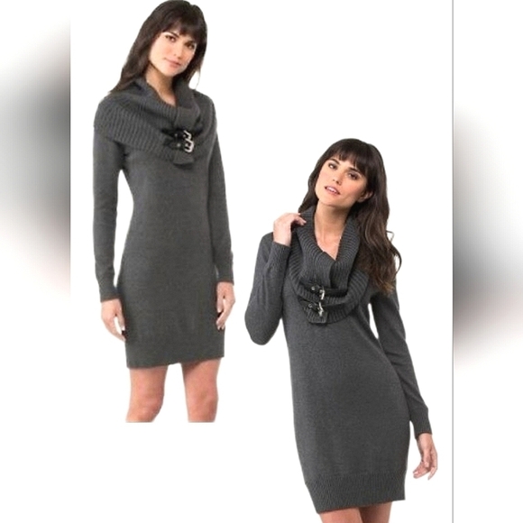 MK Detachable Cowl Neck Sweater Dress - Picture 1 of 10